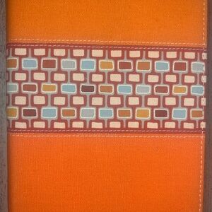 Orange Canvas notebook with Geometric Pattern and replacement book‎